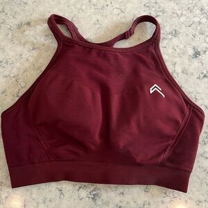 Oner Active Effortless Seamless High Neck Sports Bra in Rosewood
